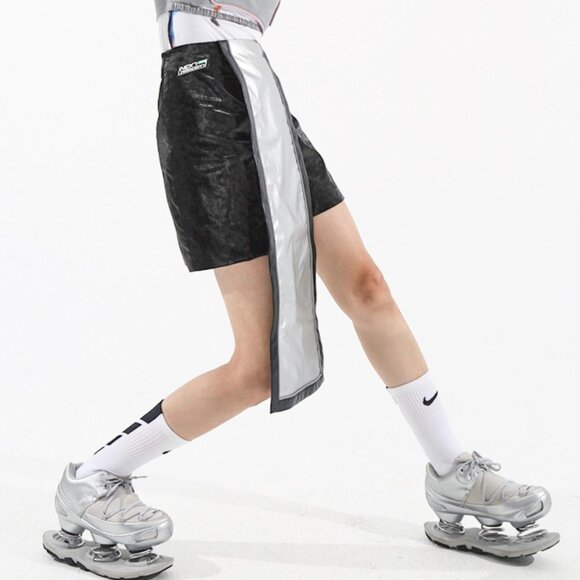 NWT Futuristic Metallic Silver Paneled Skirt by Next Passport - Picture 2 of 4